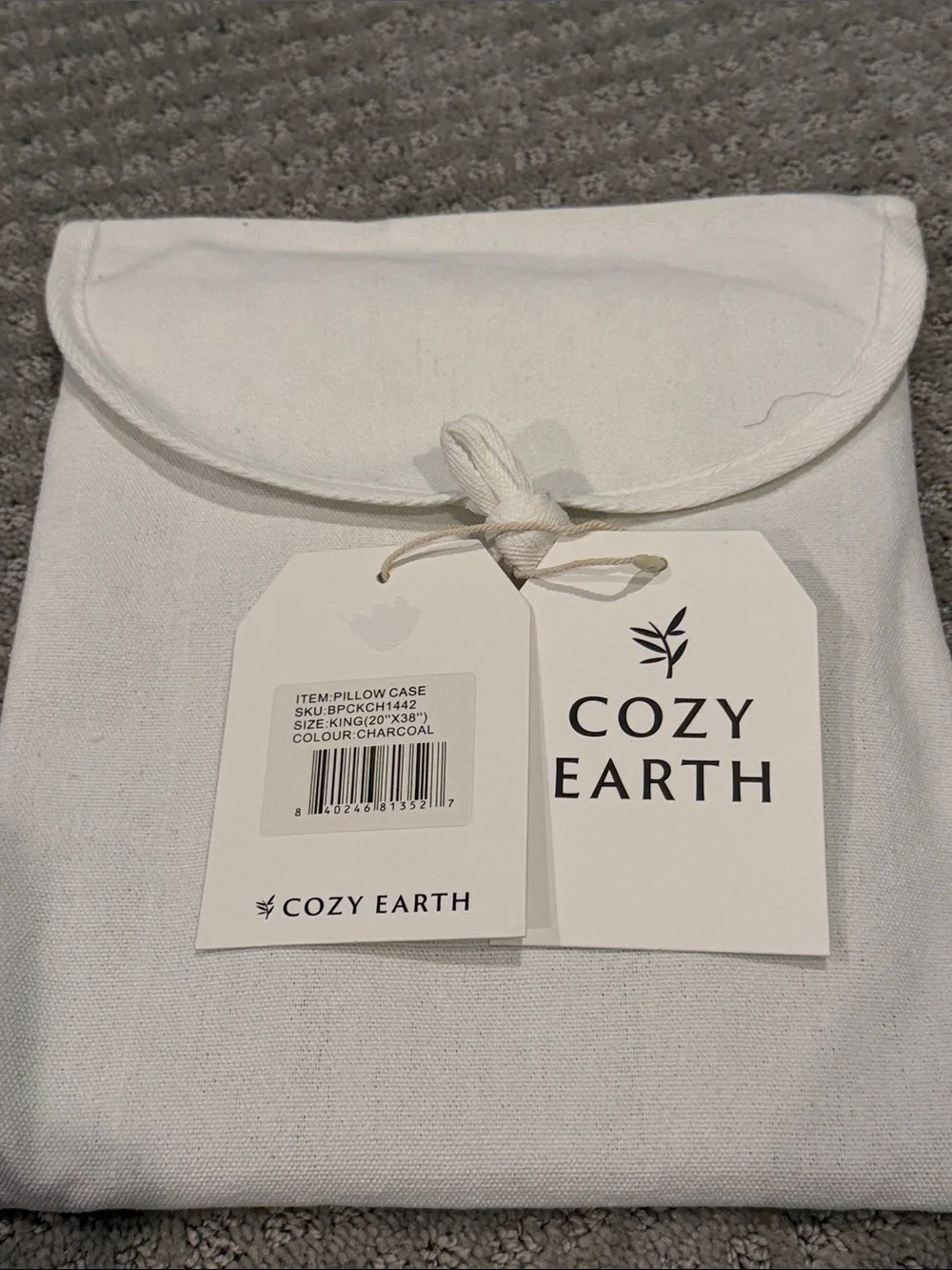 Cozy Earth Bamboo King Pillowcase - Charcoal color